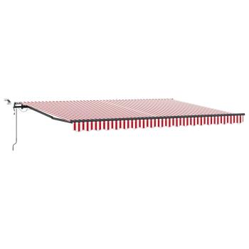 Ausziehbare Markise Rot und Weiß 450 x 350 cm Polyester