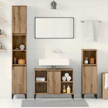 ARDEBO.de - Badezimmermöbel-Set 3 Stk. Artisan-Eiche Holzwerkstoff