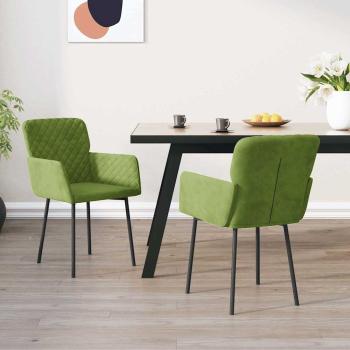 ARDEBO.de - Esszimmerstühle 2 Stk. Hellgrün Samt
