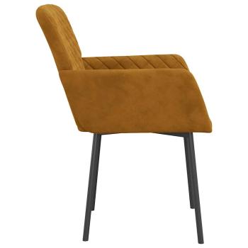 Esszimmerstühle 2 Stk. Braun Samt