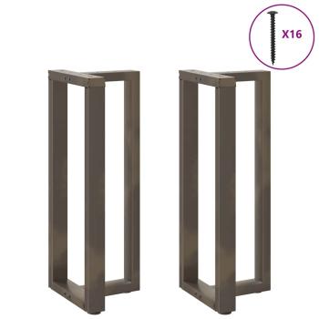 Bartischbeine T-Form 2 Stk. Naturstahl 40x35x(100-101) cm Stahl
