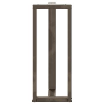 Bartischbeine T-Form 2 Stk. Naturstahl 40x35x(100-101) cm Stahl