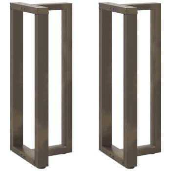 Bartischbeine T-Form 2 Stk. Naturstahl 50x35x(100-101) cm Stahl