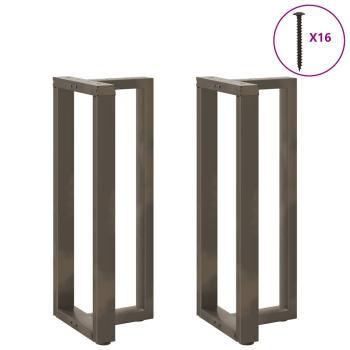 Bartischbeine T-Form 2 Stk. Naturstahl 50x35x(100-101) cm Stahl