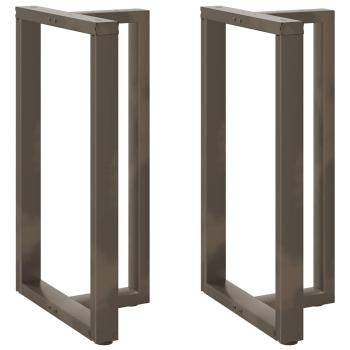 ARDEBO.de - Bartischbeine T-Form 2 Stk. Naturstahl 60x35x(100-101) cm Stahl