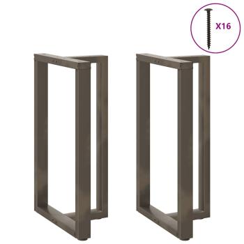 Bartischbeine T-Form 2 Stk. Naturstahl 60x35x(100-101) cm Stahl