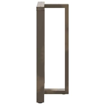 Bartischbeine T-Form 2 Stk. Naturstahl 60x35x(100-101) cm Stahl