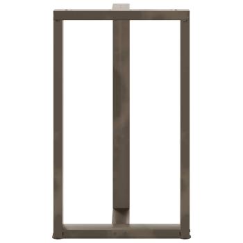 Bartischbeine T-Form 2 Stk. Naturstahl 60x35x(100-101) cm Stahl