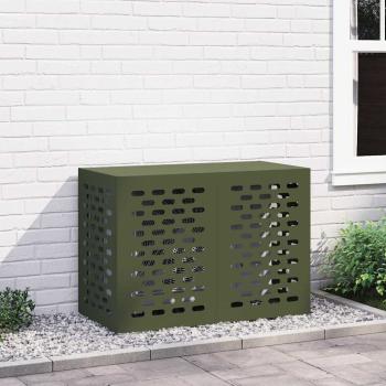 ARDEBO.de - Klimaanlagenabdeckung Olivgrün 100 x 50 x 70 cm Stahl