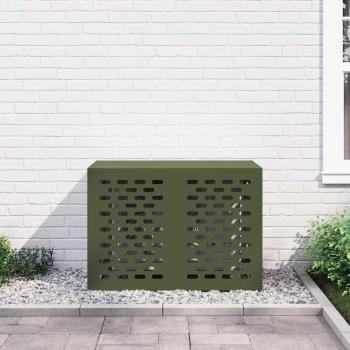 Klimaanlagenabdeckung Olivgrün 100 x 50 x 70 cm Stahl