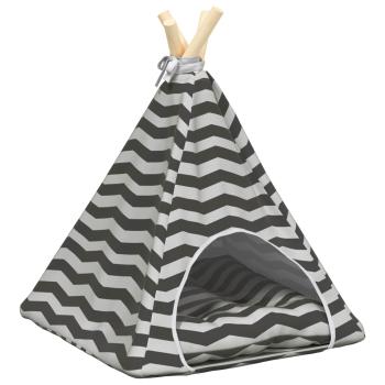 Haustier-Tipi mit Kissen Weiß und Grau 40 x 40 x 50 cm