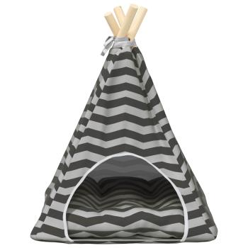 Haustier-Tipi mit Kissen Weiß und Grau 40 x 40 x 50 cm