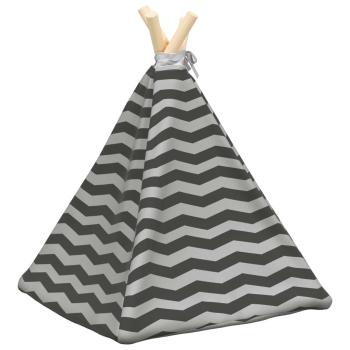 Haustier-Tipi mit Kissen Weiß und Grau 40 x 40 x 50 cm