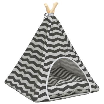 Haustier-Tipi mit Kissen Weiß und Grau 50 x 50 x 60 cm