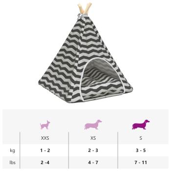 Haustier-Tipi mit Kissen Weiß und Grau 50 x 50 x 60 cm