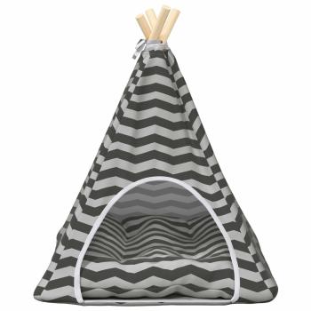 Haustier-Tipi mit Kissen Weiß und Grau 50 x 50 x 60 cm