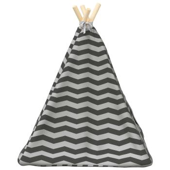 Haustier-Tipi mit Kissen Weiß und Grau 50 x 50 x 60 cm
