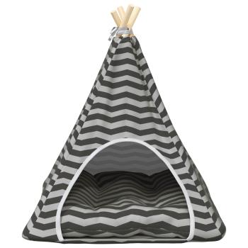 Haustier-Tipi mit Kissen Weiß und Grau 60 x 60 x 70 cm