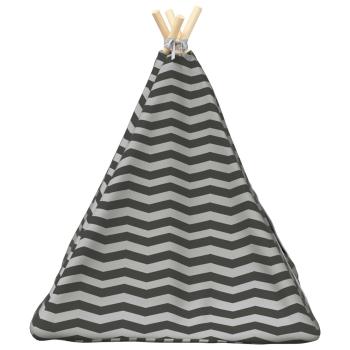 Haustier-Tipi mit Kissen Weiß und Grau 60 x 60 x 70 cm