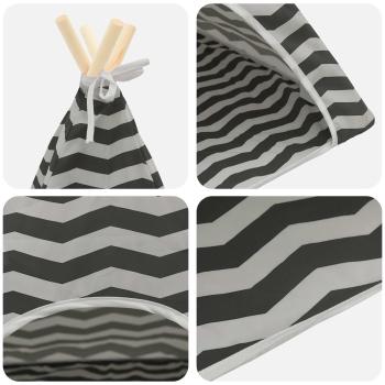 Haustier-Tipi mit Kissen Weiß und Grau 60 x 60 x 70 cm