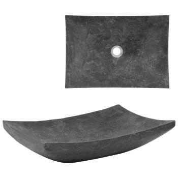 ARDEBO.de - Waschbecken 50x35x12 cm Marmor Schwarz