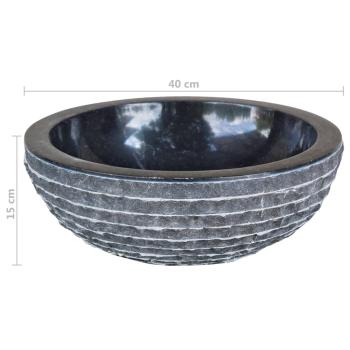 Waschbecken Marmor 40 cm Schwarz