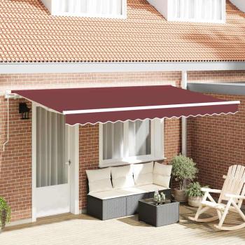 ARDEBO.de - Einziehbare Markise Bordeauxrot 400 x 200 cm Stoff