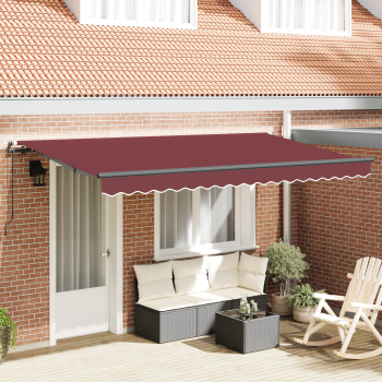 Einziehbare Markise Bordeauxrot 400 x 200 cm Stoff