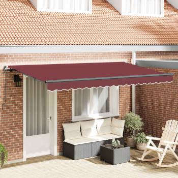 Einziehbare Markise Bordeauxrot 400 x 200 cm Stoff