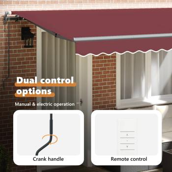 Einziehbare Markise Bordeauxrot 400 x 200 cm Stoff