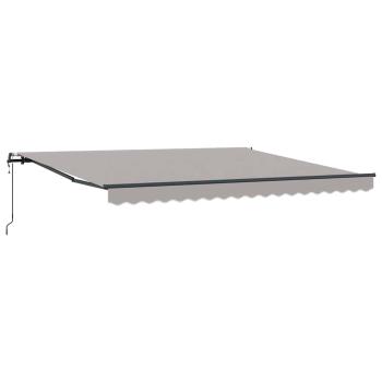 Einziehbare Markise Hellgrau 400 x 350 cm Stoff und Aluminium