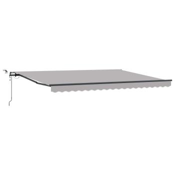 Ausziehbare Markise Hellgrau 450 x 300 cm Polyester