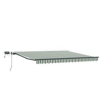 Einziehbare Markise Grün und Weiß 450 x 300 cm Stoff