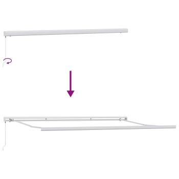Einziehbare Markise Grün und Weiß 500 x 300 cm Stoff und Metall