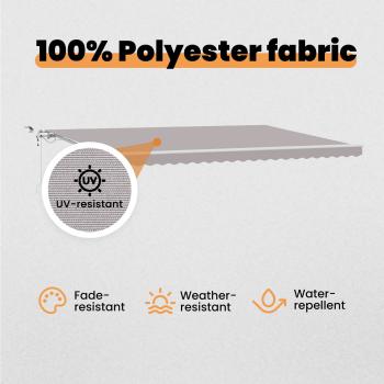 Einziehbare Markise Hellgrau 500 x 350 cm Polyester und Metall
