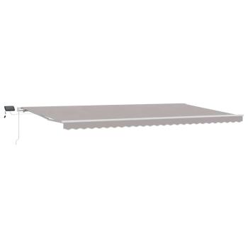 Einziehbare Markise Hellgrau 600 x 300 cm Stoff und Stahl