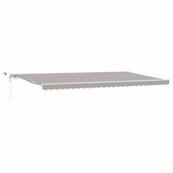 Einziehbare Markise Hellgrau 600 x 300 cm Polyester und Metall