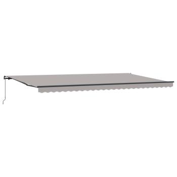 Einziehbare Markise Hellgrau 600 x 300 cm Polyester und Stahl