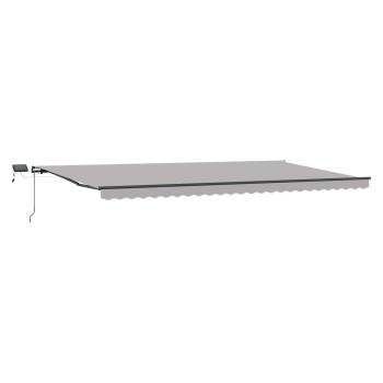Einziehbare Markise Hellgrau 600 x 300 cm Stoff