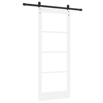 Schiebetür ORKDAL Weiß 83 x 202 cm Massivholz Kiefer und Glas