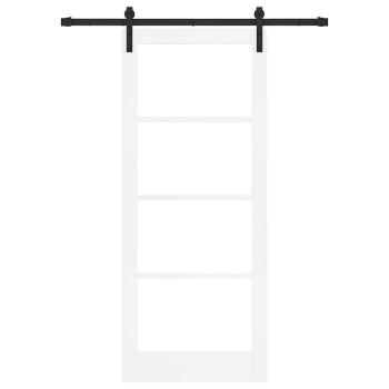 Schiebetür ORKDAL Weiß 83 x 202 cm Massivholz Kiefer und Glas