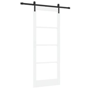 Schiebetür ORKDAL Weiß 83 x 211 cm Massivholz Kiefer und Glas