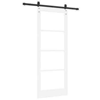 Schiebetür ORKDAL Weiß 83 x 211 cm Massivholz Kiefer und Glas