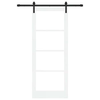 Schiebetür ORKDAL Weiß 83 x 211 cm Massivholz Kiefer und Glas
