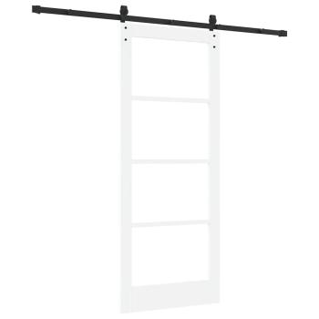 Schiebetür ORKDAL Weiß 83 x 202 cm Massivholz Kiefer und Glas
