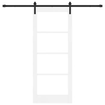 Schiebetür ORKDAL Weiß 83 x 202 cm Massivholz Kiefer und Glas