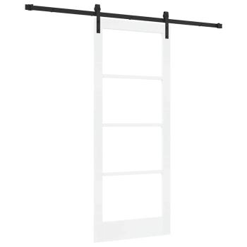 Schiebetür ORKDAL Weiß 83 x 202 cm Massivholz Kiefer und Glas