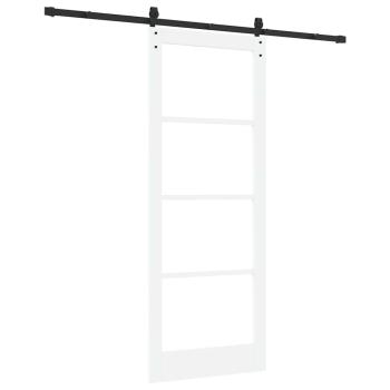 Schiebetür ORKDAL Weiß 83 x 211 cm Massivholz Kiefer und Glas