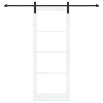 Schiebetür ORKDAL Weiß 83 x 211 cm Massivholz Kiefer und Glas