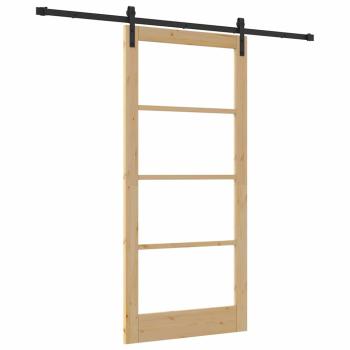 Schiebetür ORKDAL Natur 93 x 202 cm Massivholz Kiefer und Glas